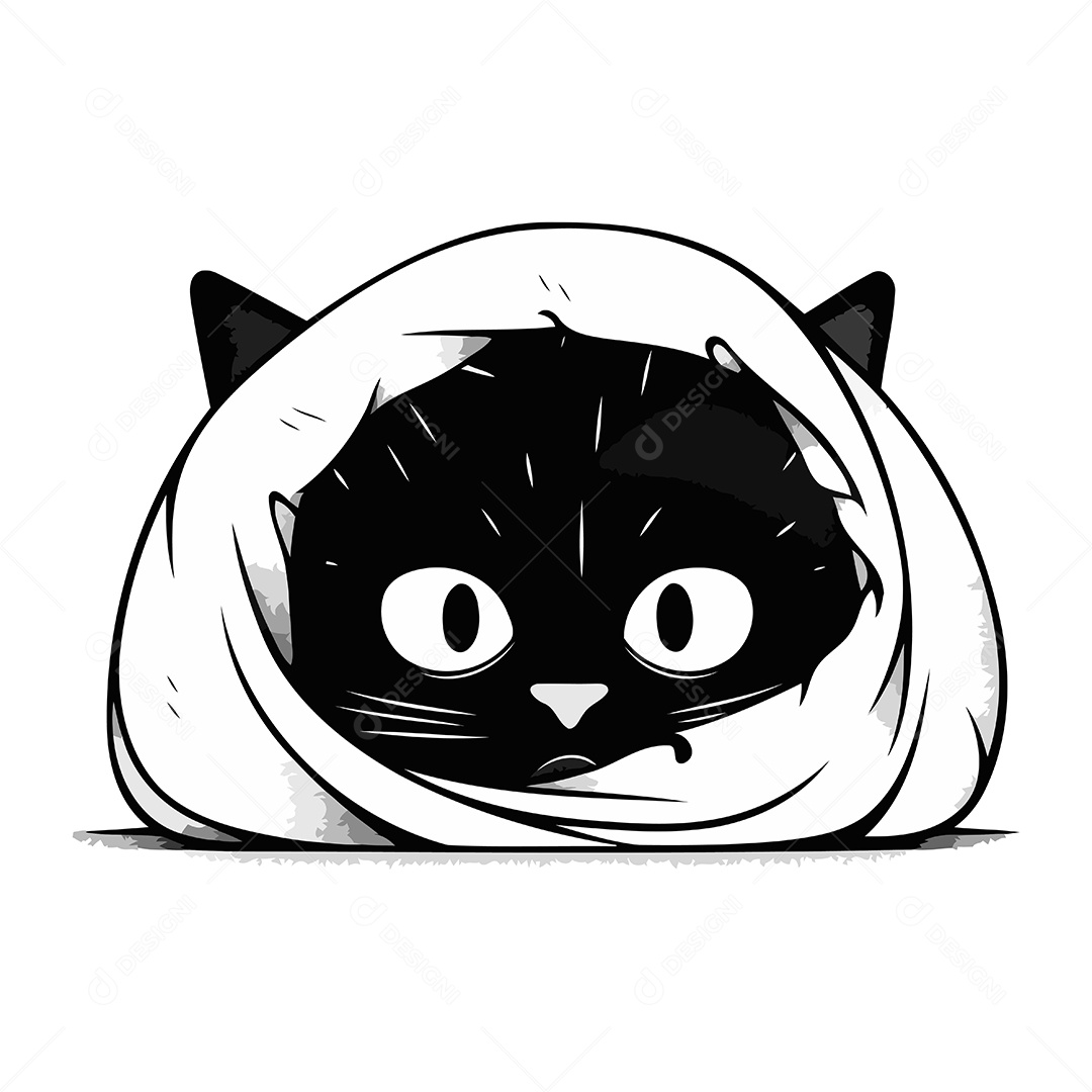 Gato Desenho Animado Ilustração Vetor EPS