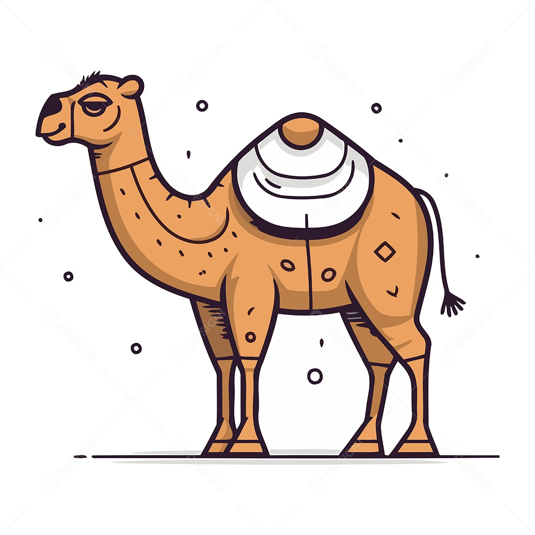 Camelo Desenho Animado Ilustração Vetor EPS