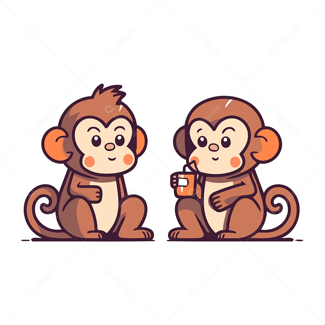 Macaco Desenho Animado Ilustração Vetor EPS