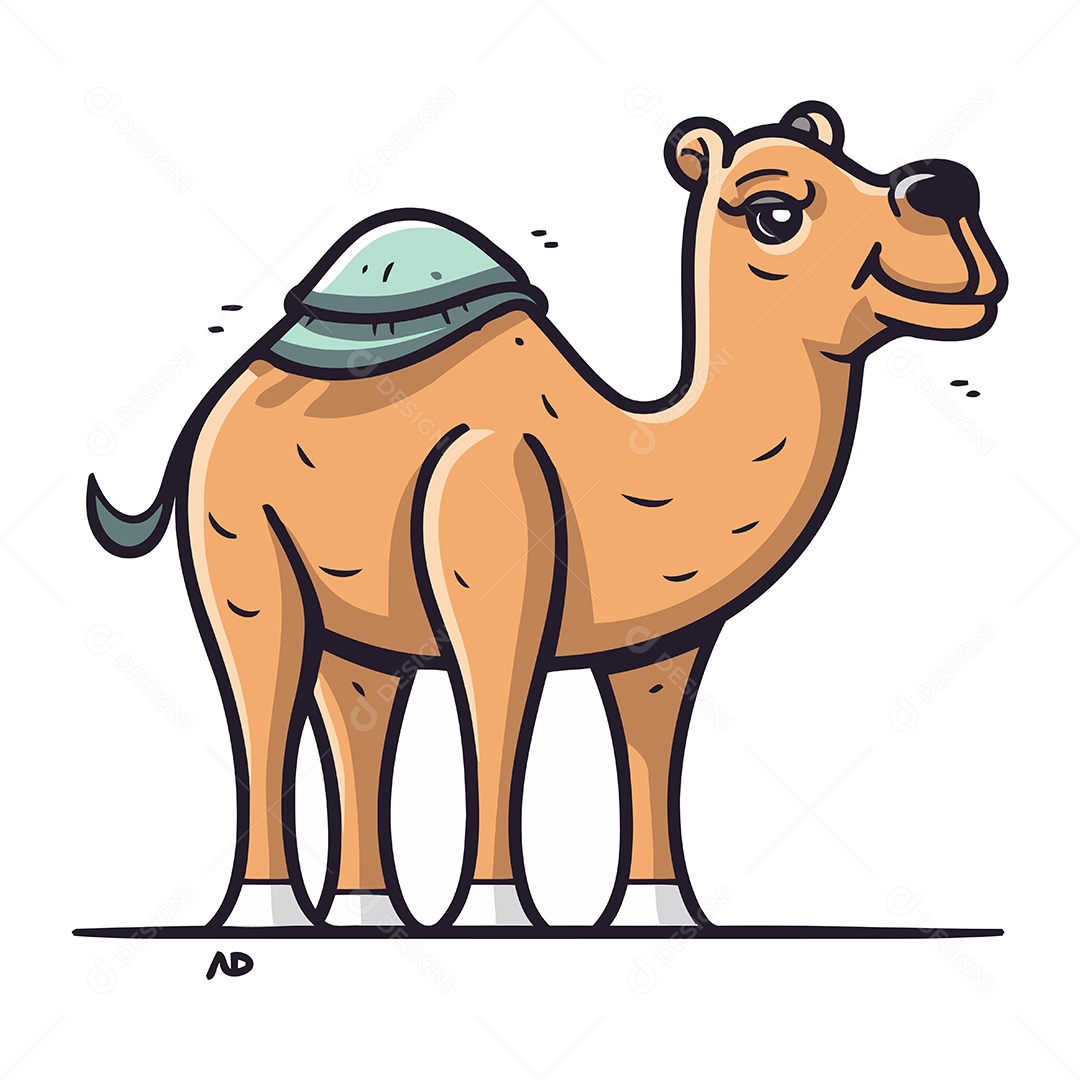 Camelo Desenho Animado Ilustração Vetor EPS