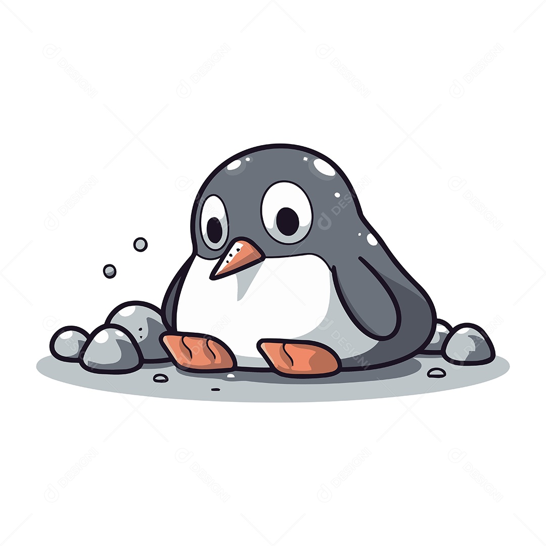 Pinguim Desenho Animado Ilustração Vetor EPS