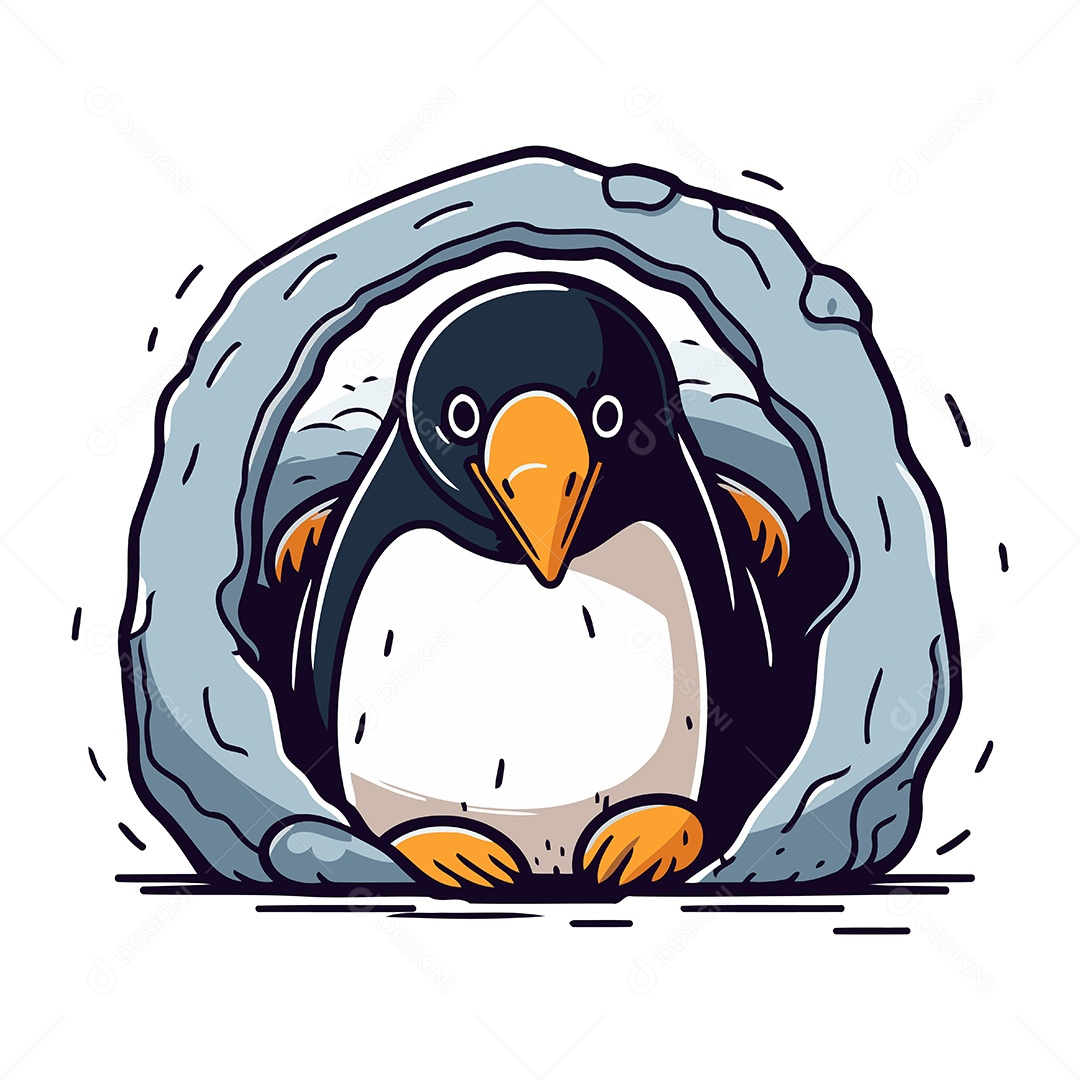 Pinguim Desenho Animado Ilustração Vetor EPS