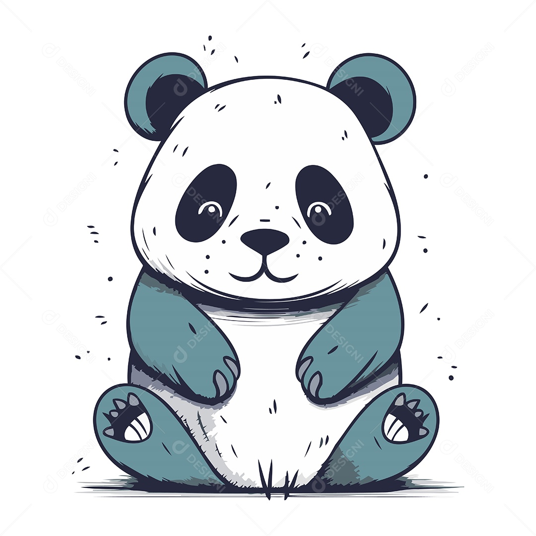 Urso Panda Desenho Animado Ilustração Vetor EPS