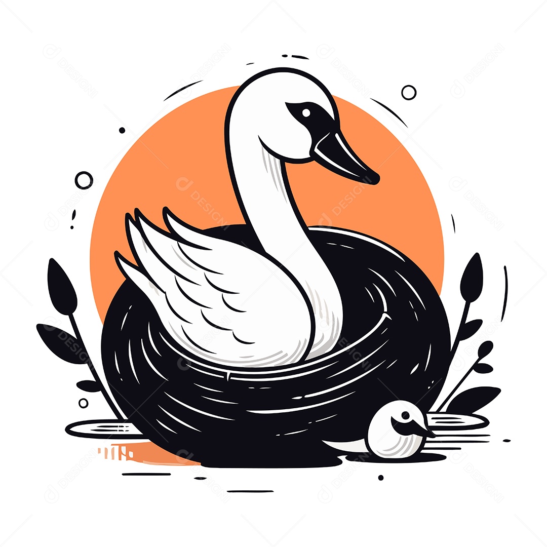 Pato Desenho Animado Ilustração Vetor EPS