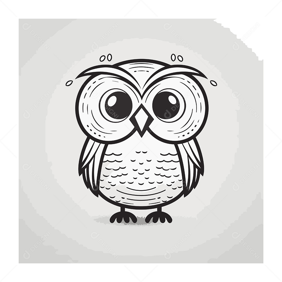 Coruja Desenho Animado Ilustração Vetor EPS