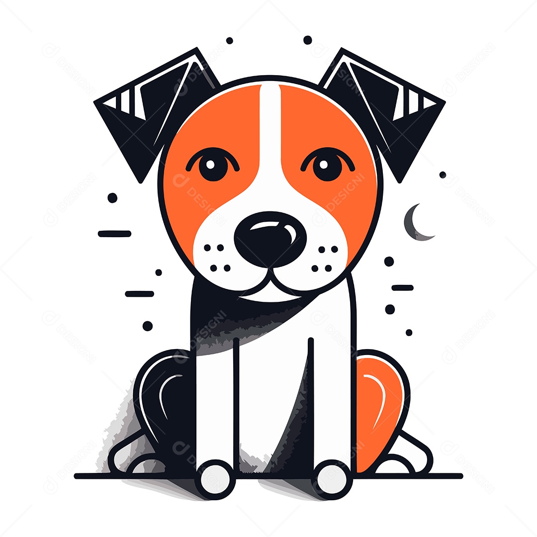 Cachorro Desenho Animado Ilustração Vetor EPS