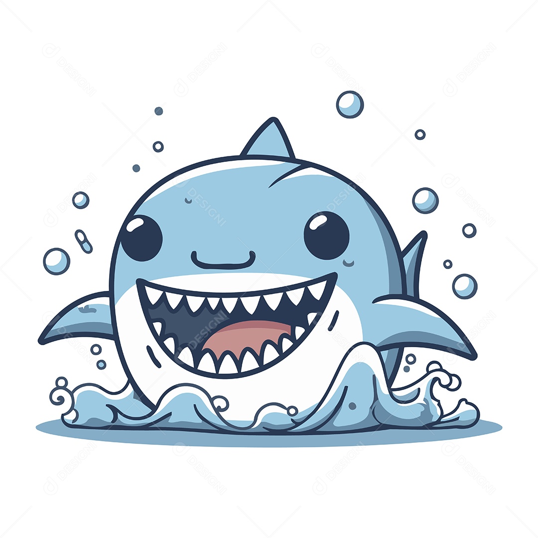 Tubarão Desenho Animado Ilustração Vetor EPS
