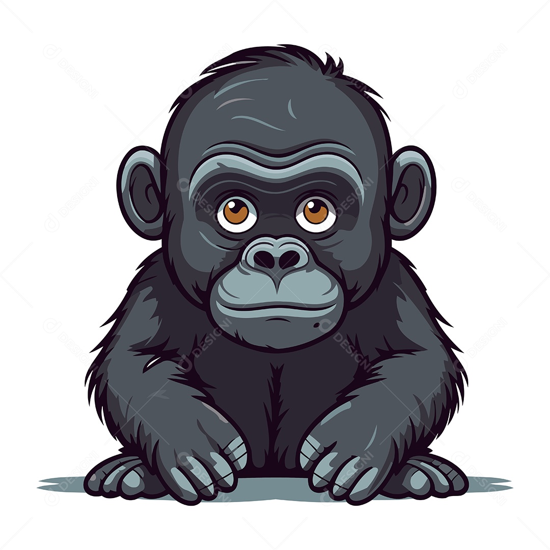 Macaco Desenho Animado Ilustração Vetor EPS