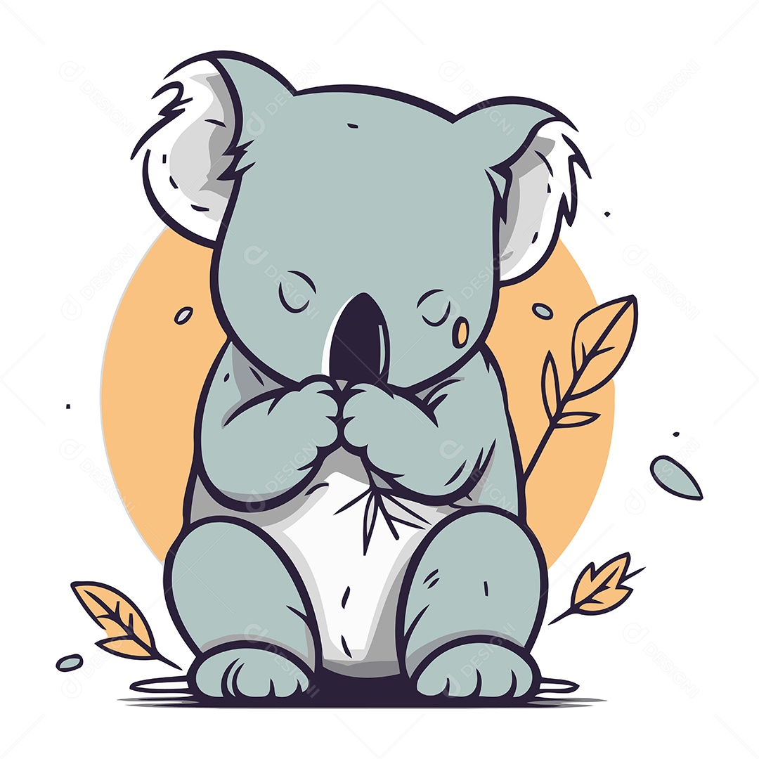 Coala Desenho Animado Ilustração Vetor EPS