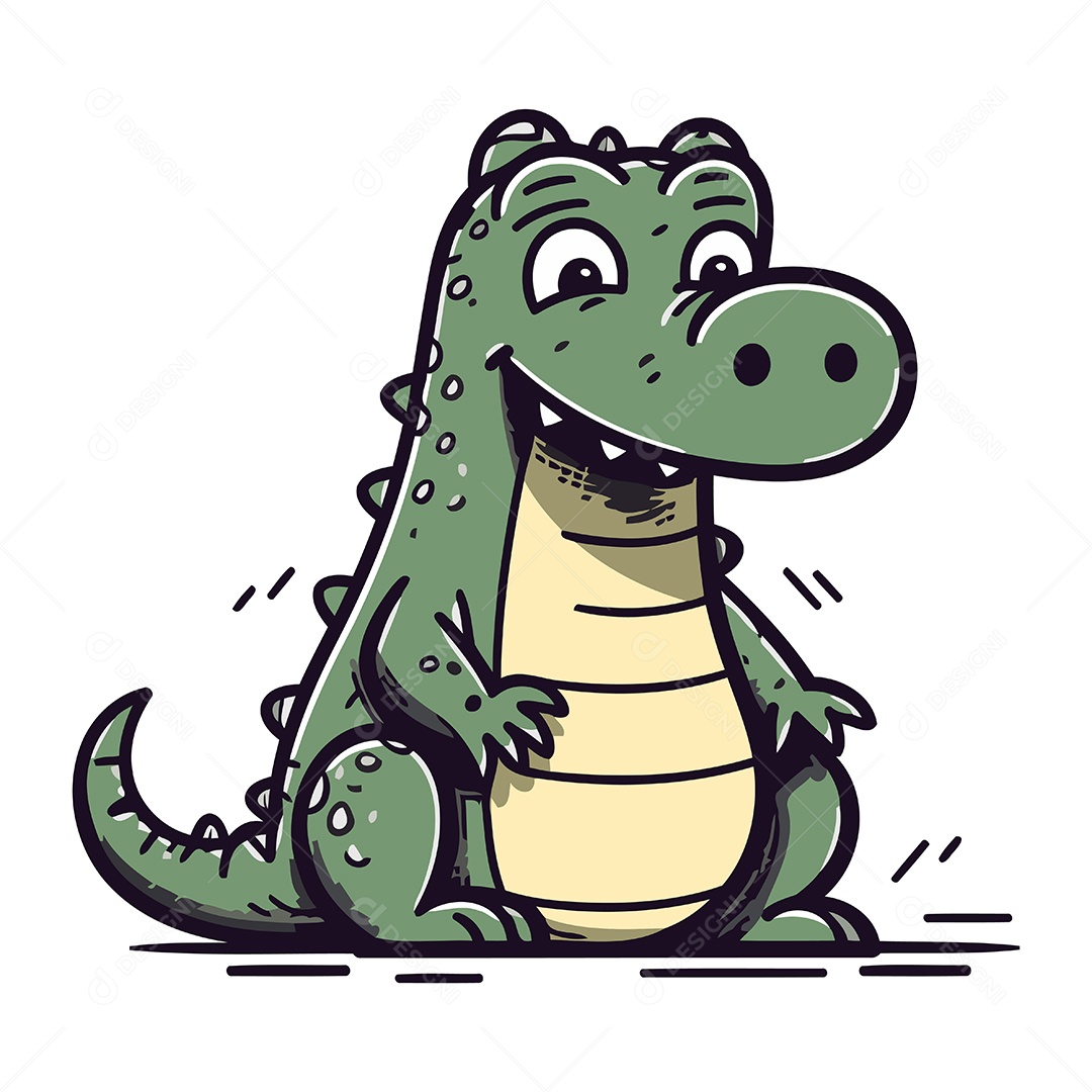 Jacaré Desenho Animado Ilustração Vetor EPS