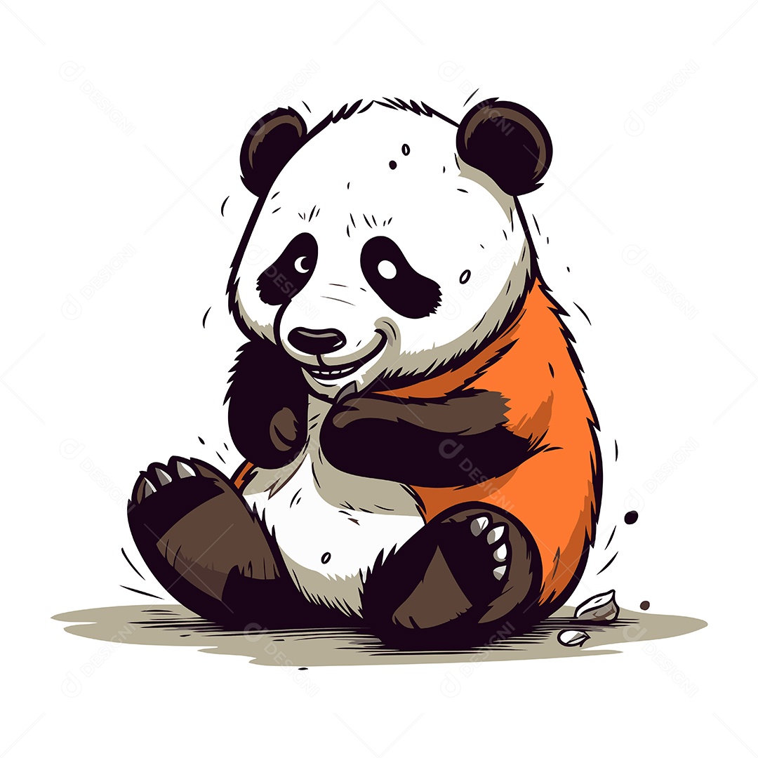 Urso Panda Desenho Animado Ilustração Vetor EPS
