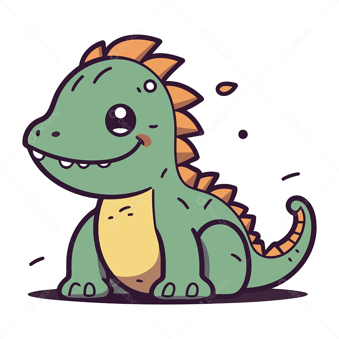 Dinossauro Desenho Animado Ilustração Vetor EPS