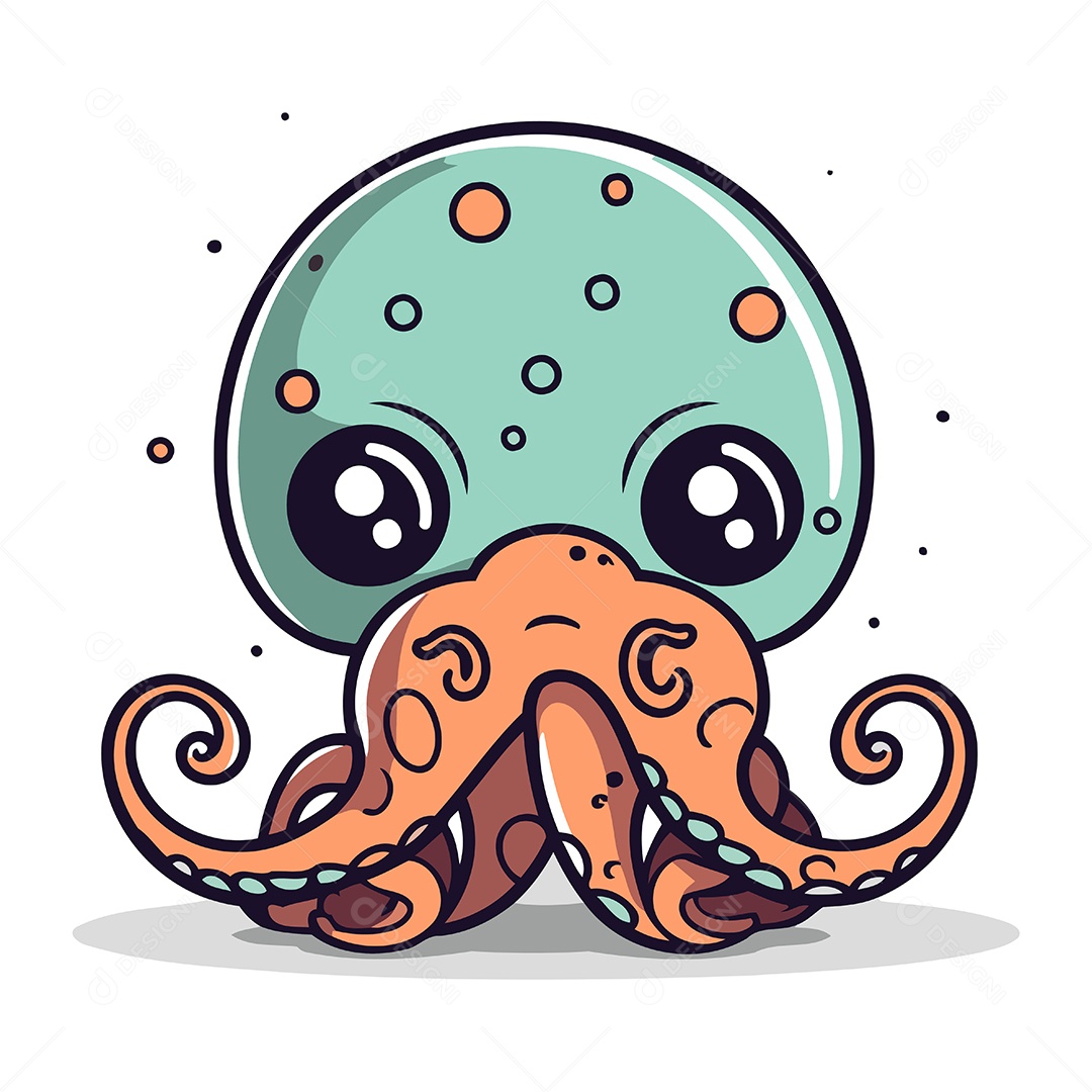 Polvo Desenho Animado Ilustração Vetor EPS