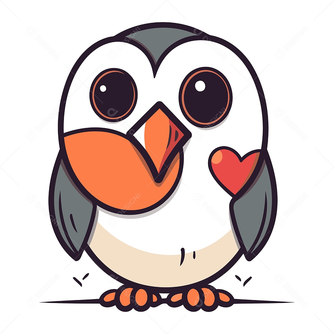 Pinguim Desenho Animado Ilustração Vetor EPS