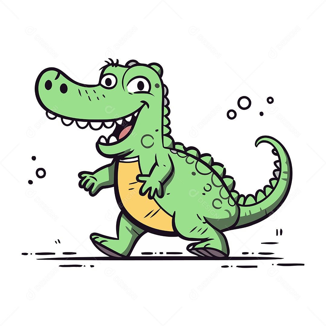 Jacaré Desenho Animado Ilustração Vetor EPS
