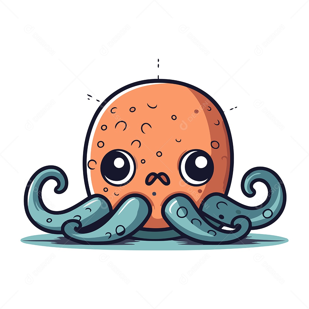 Polvo Desenho Animado Ilustração Vetor EPS