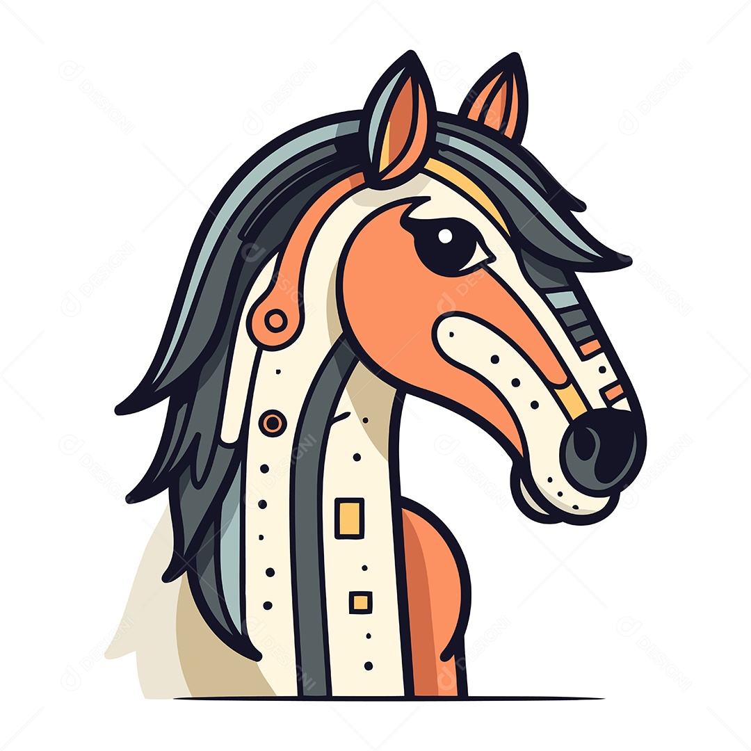 Cavalo Desenho Animado Ilustração Vetor EPS