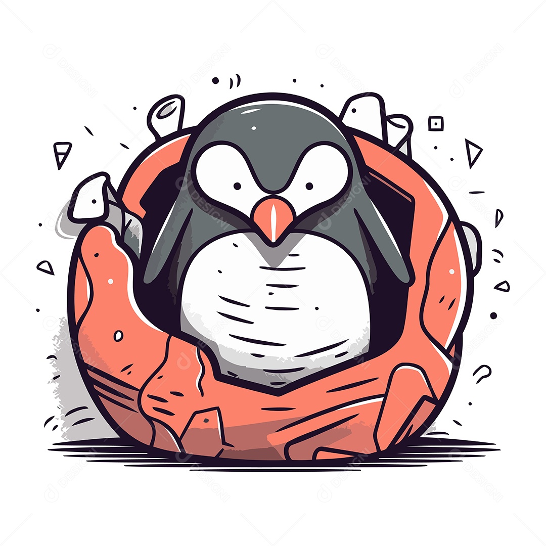 Pinguim Desenho Animado Ilustração Vetor EPS