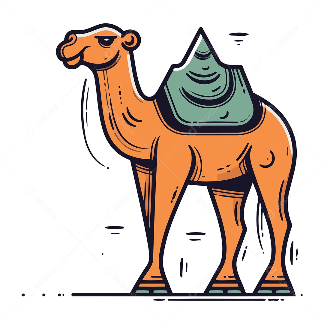 Camelo Desenho Animado Ilustração Vetor EPS
