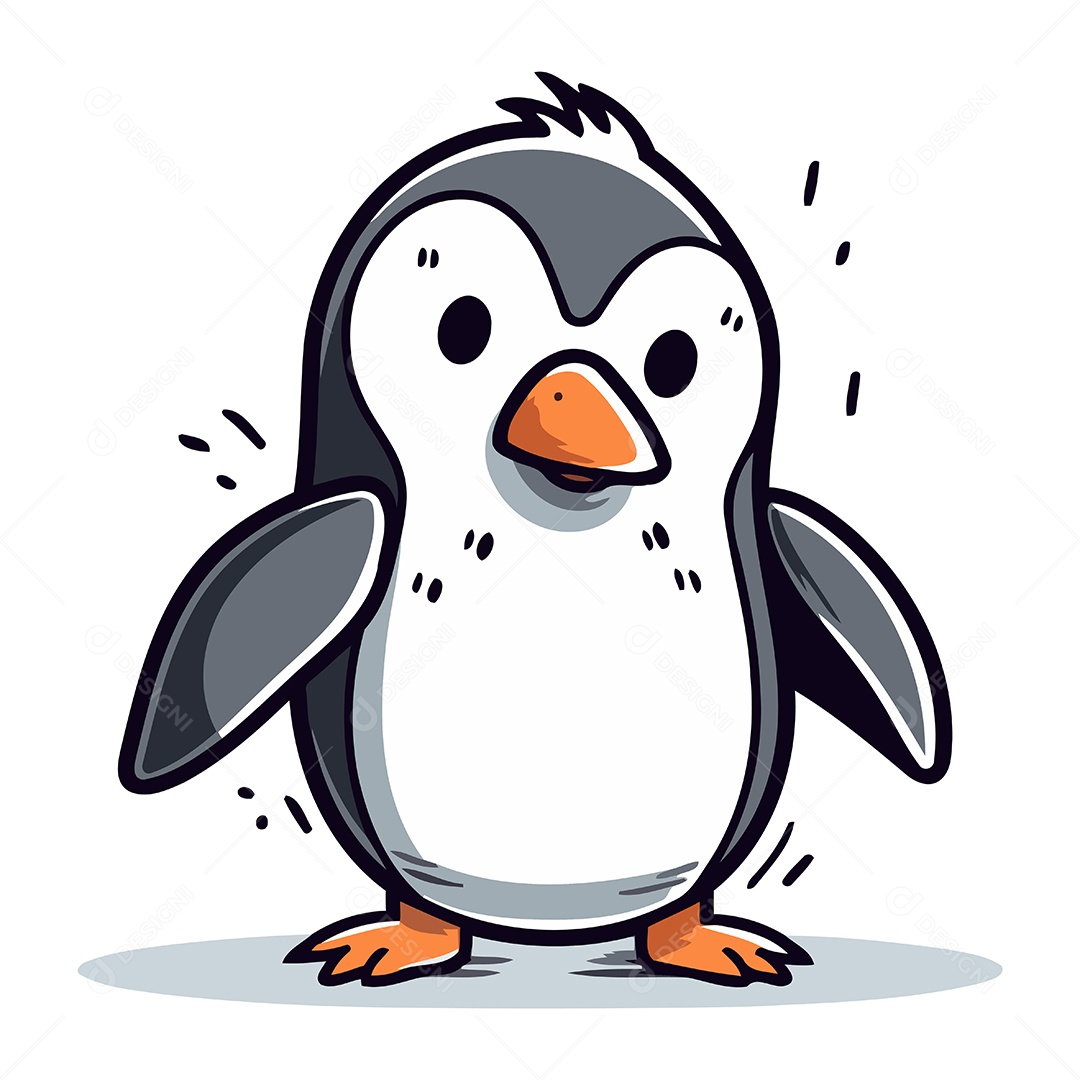Pinguim Desenho Animado Ilustração Vetor EPS