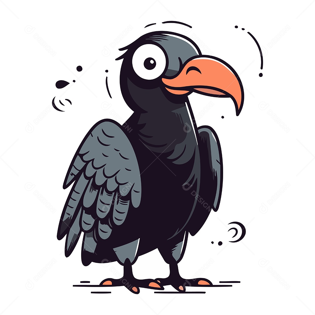 Pássaro Desenho Animado Ilustração Vetor EPS