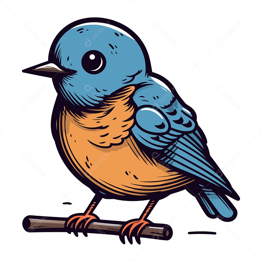 Pássaro Desenho Animado Ilustração Vetor EPS