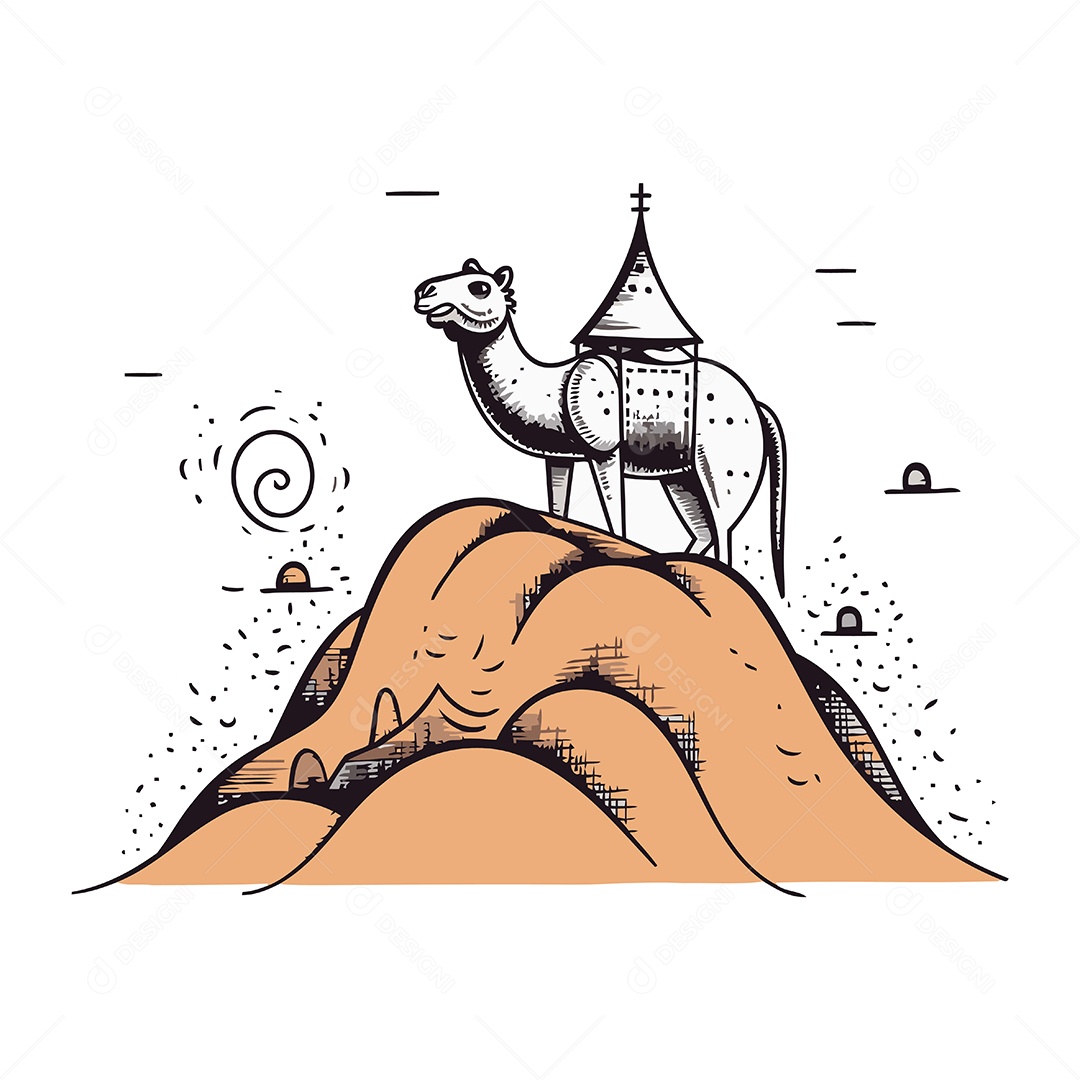 Camelo Desenho Animado Ilustração Vetor EPS