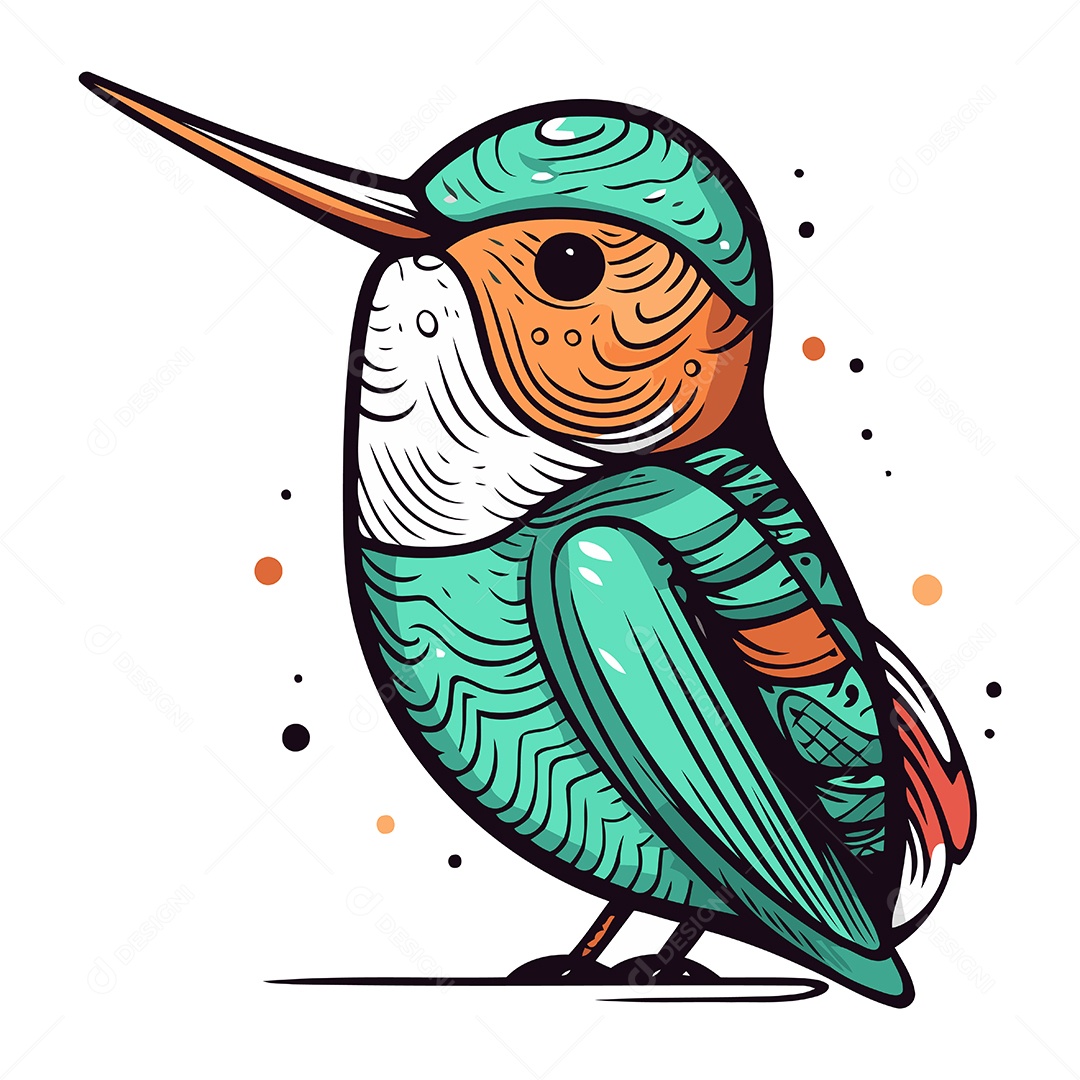 Pássaro Desenho Animado Ilustração Vetor EPS