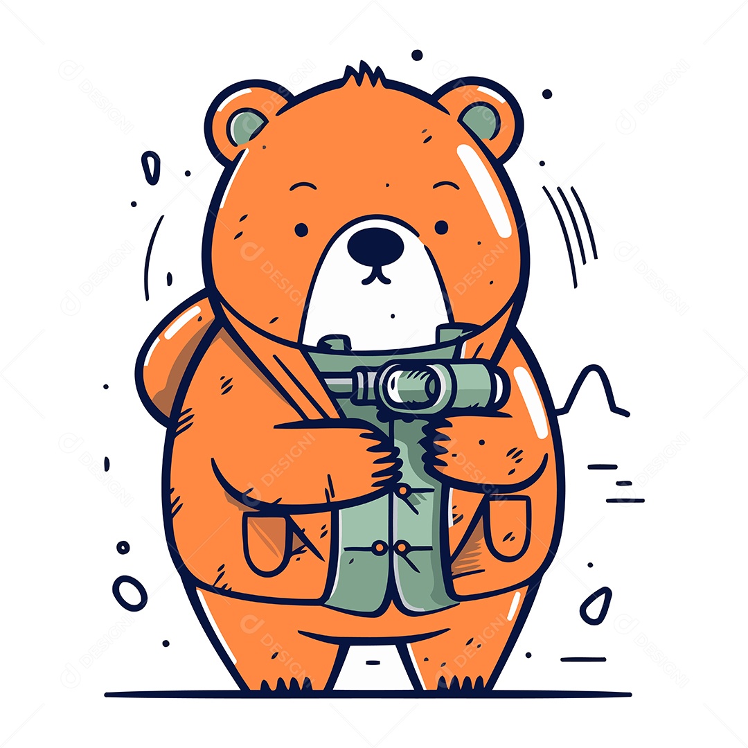 Urso Desenho Animado Ilustração Vetor EPS