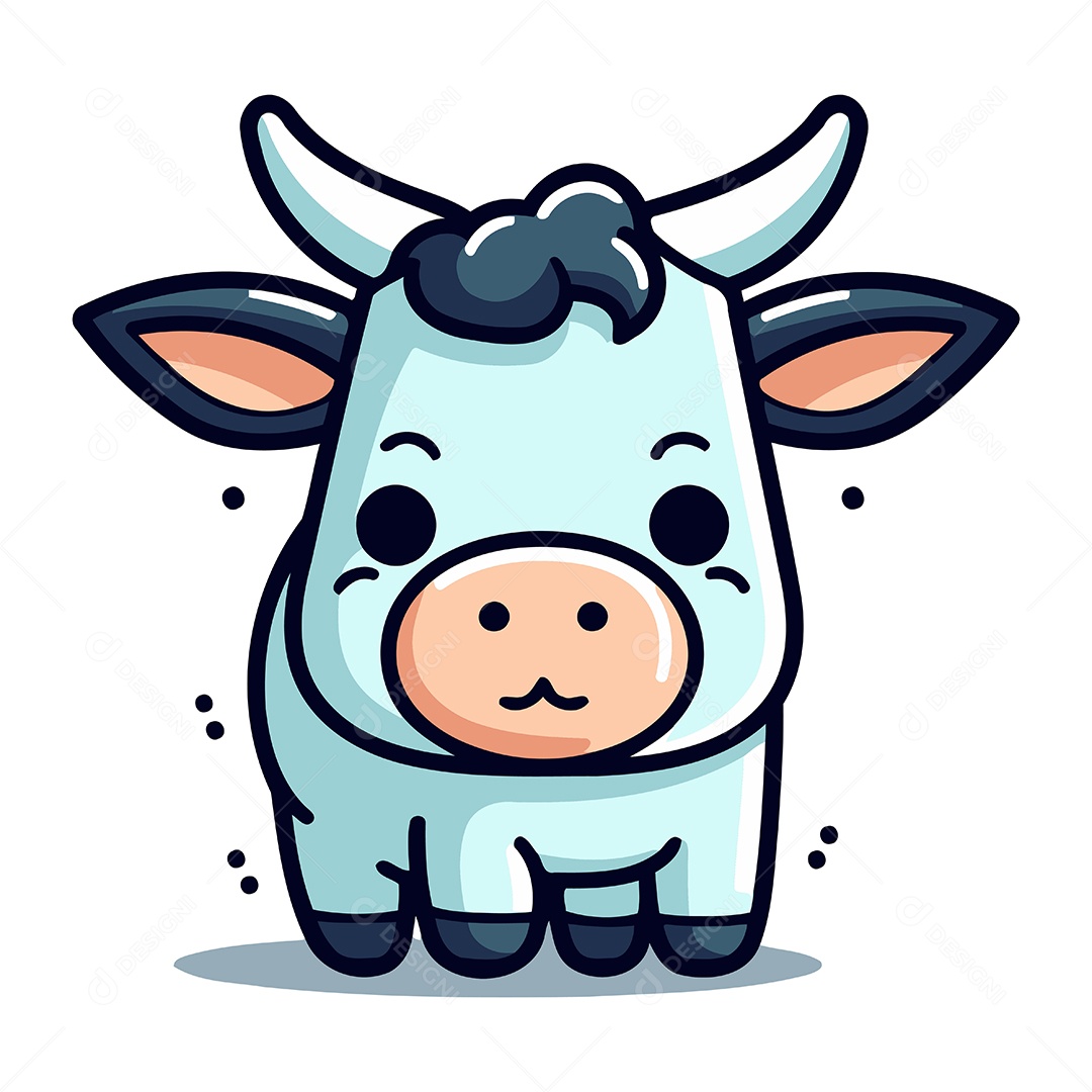 Vaca Desenho Animado Ilustração Vetor EPS