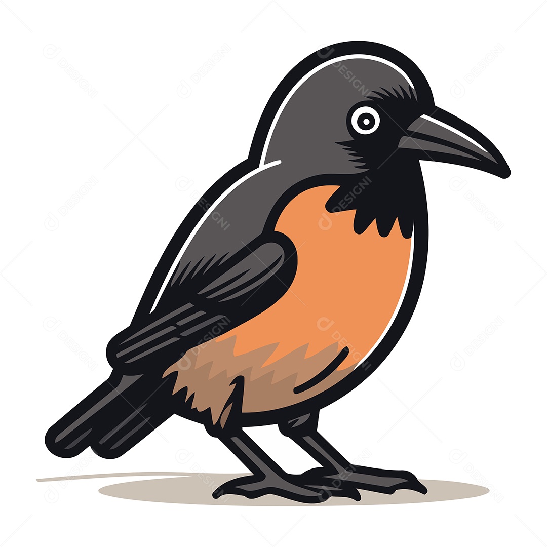 Pássaro Desenho Animado Ilustração Vetor EPS