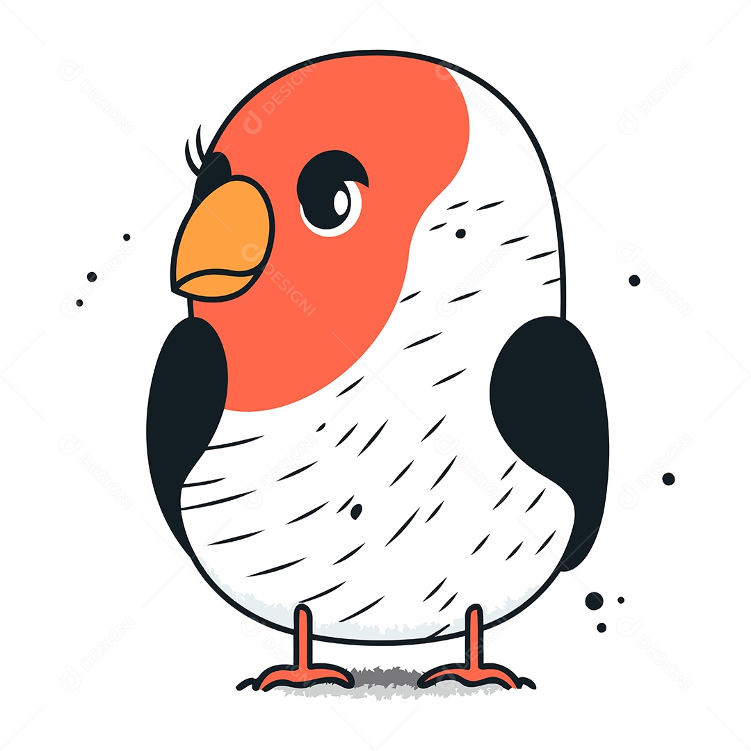 Pássaro Desenho Animado Ilustração Vetor EPS