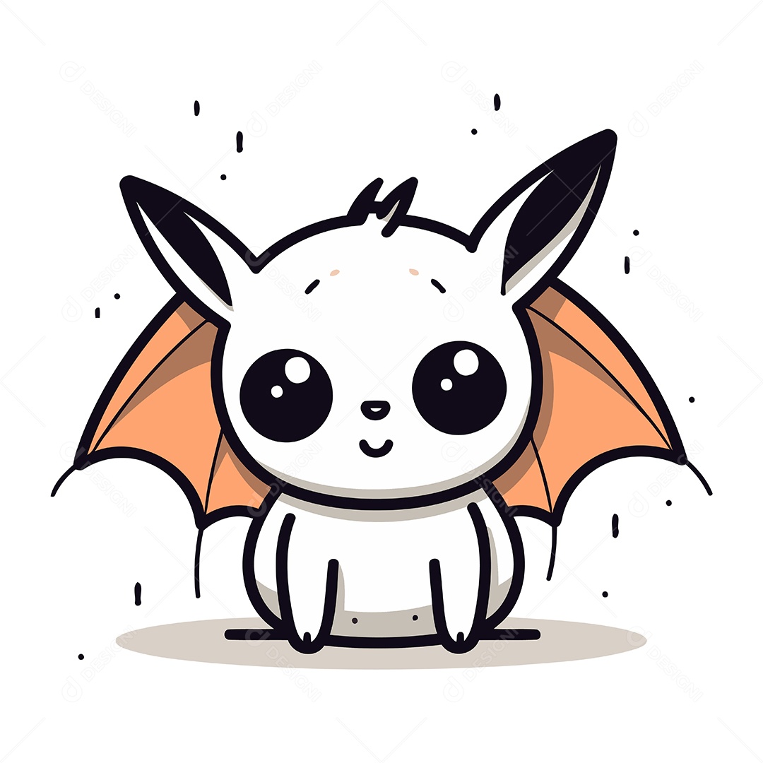 Morcego Desenho Animado Ilustração Vetor EPS