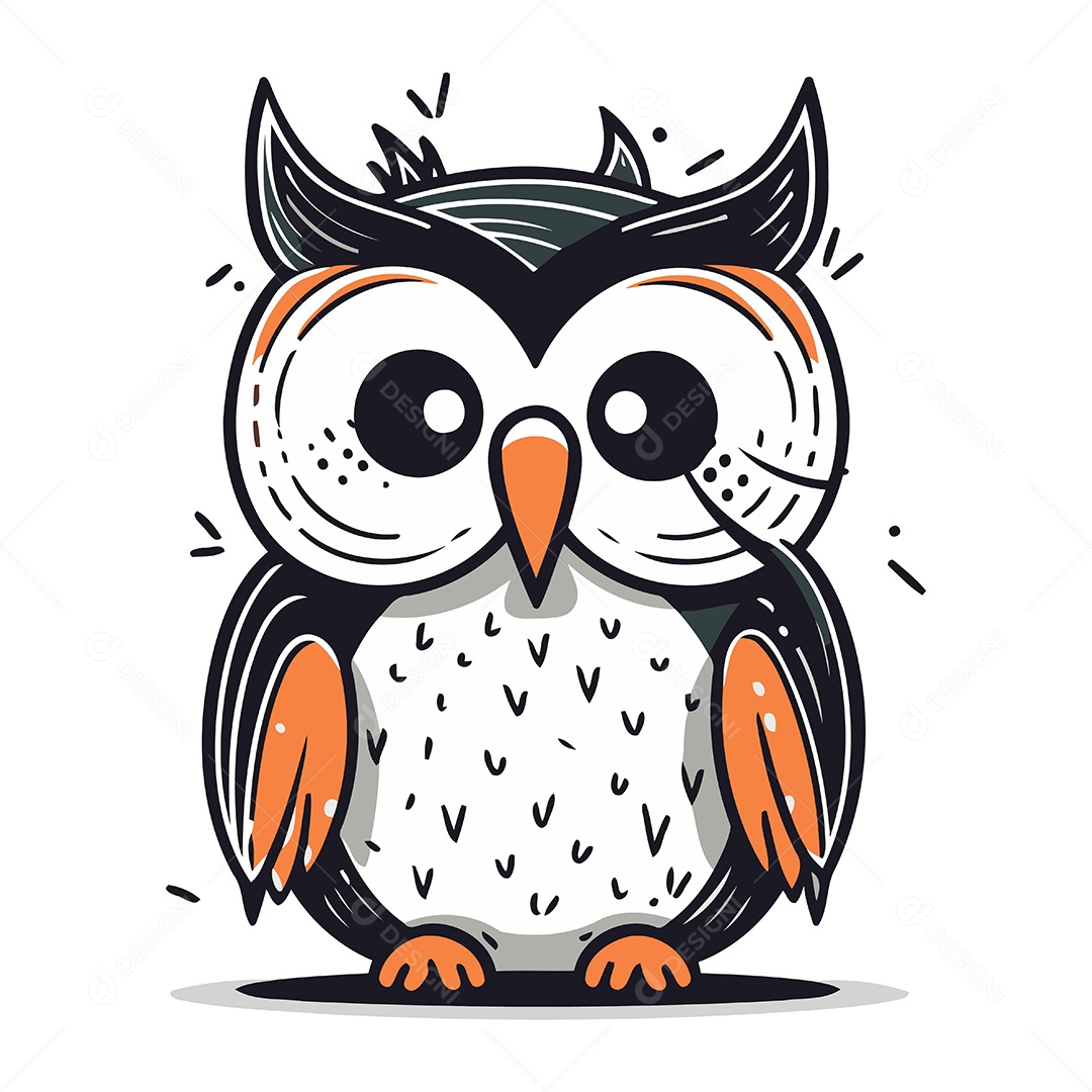 Coruja Desenho Animado Ilustração Vetor EPS