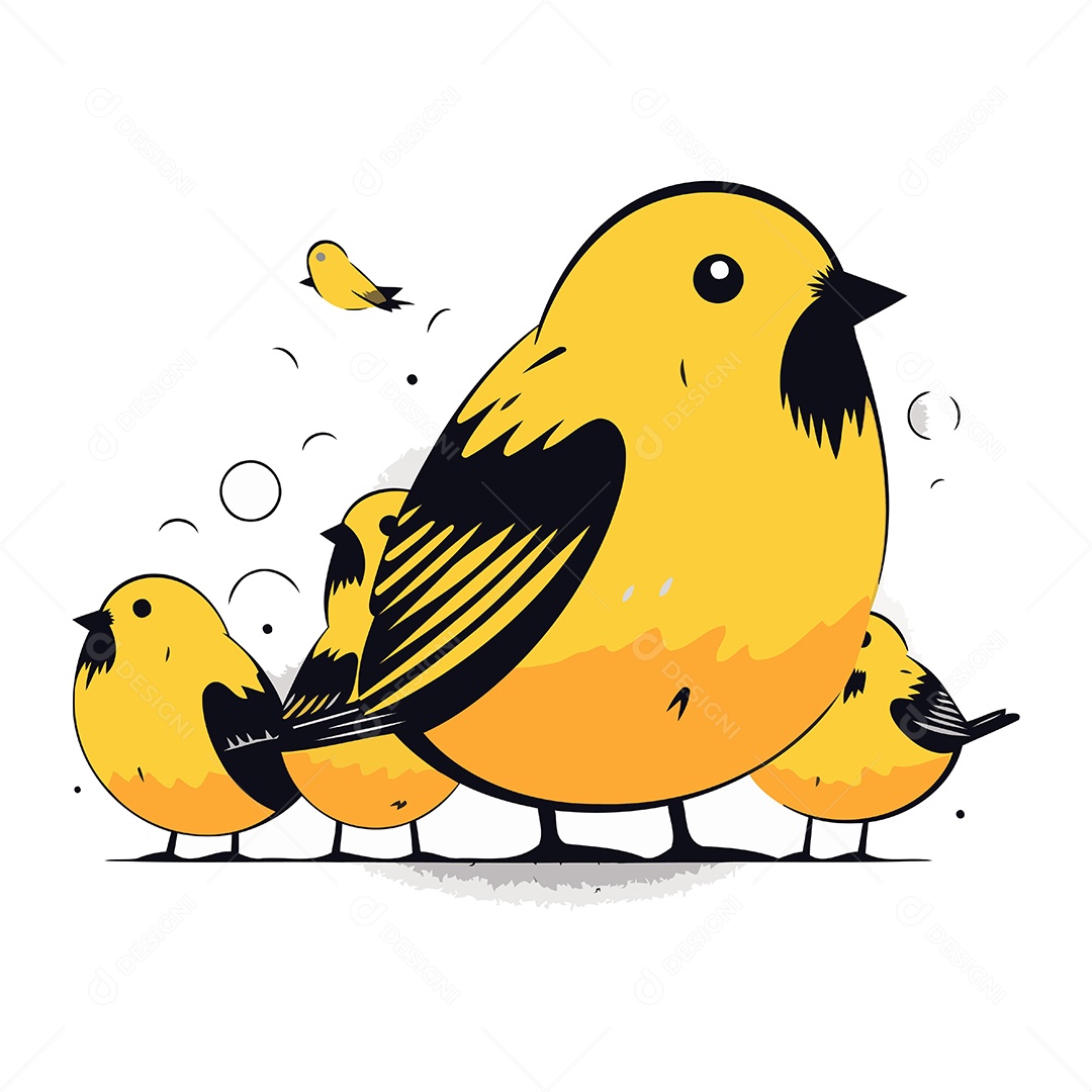 Pássaro Desenho Animado Ilustração Vetor EPS