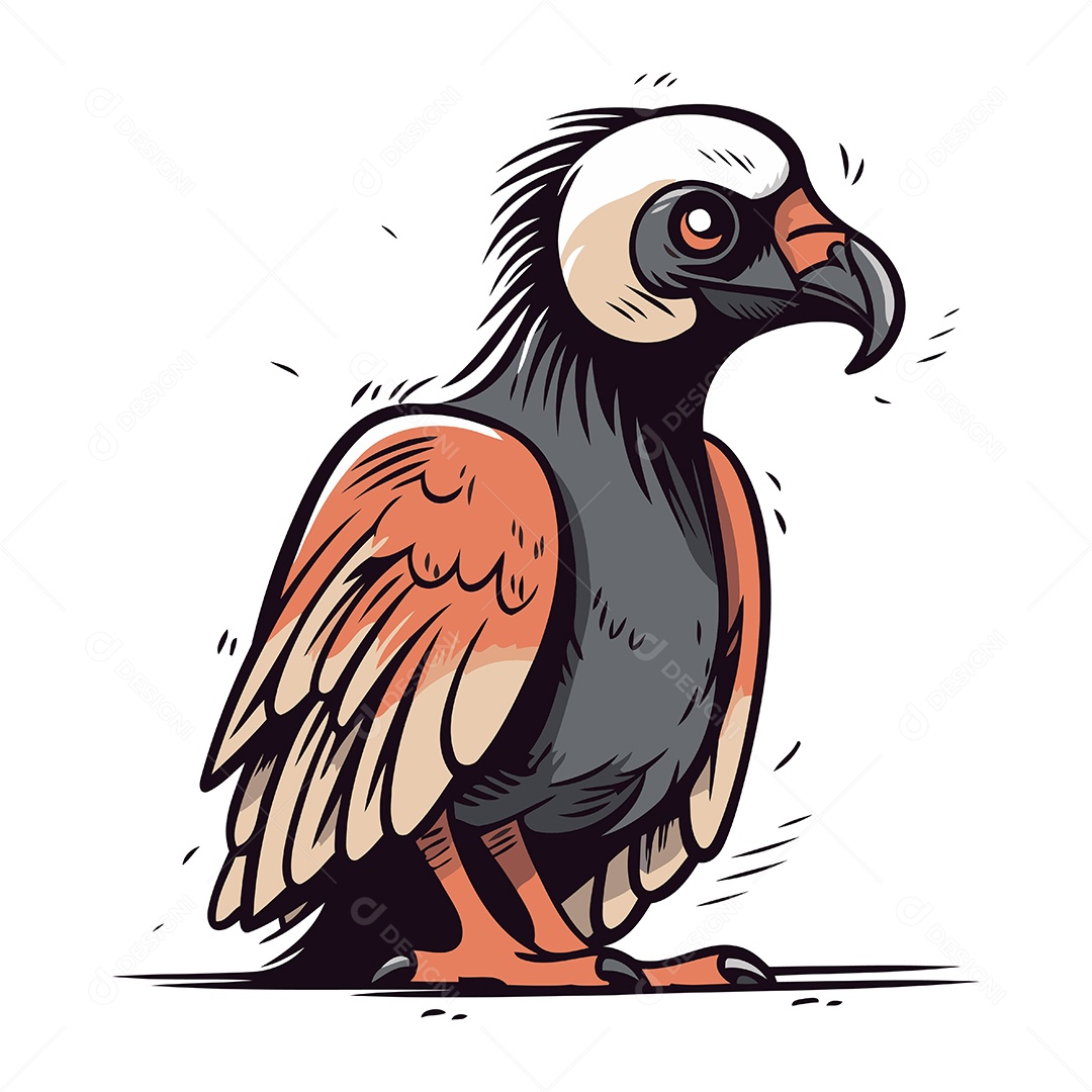 Abutre Desenho Animado Ilustração Vetor EPS