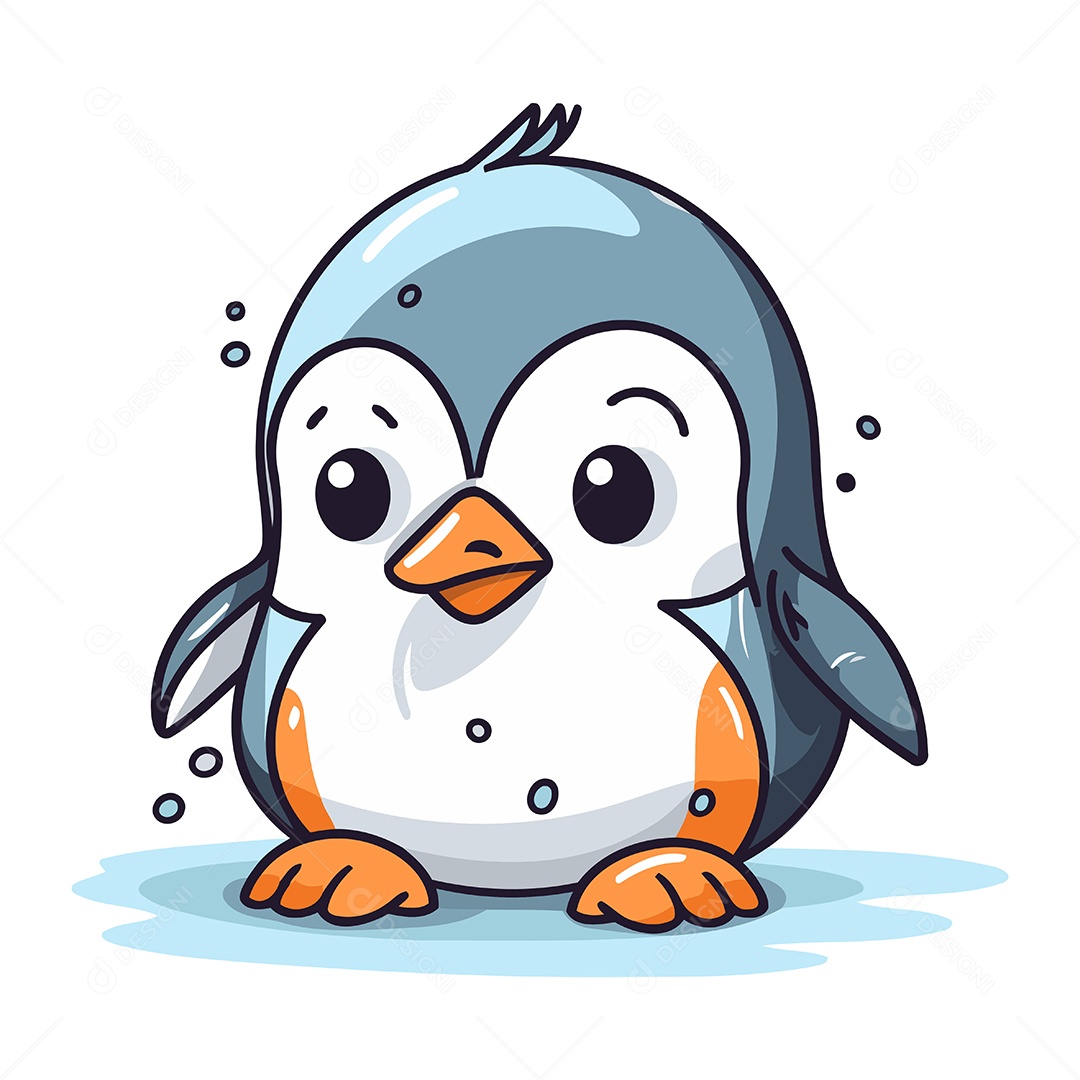 Pinguim Desenho Animado Ilustração Vetor EPS