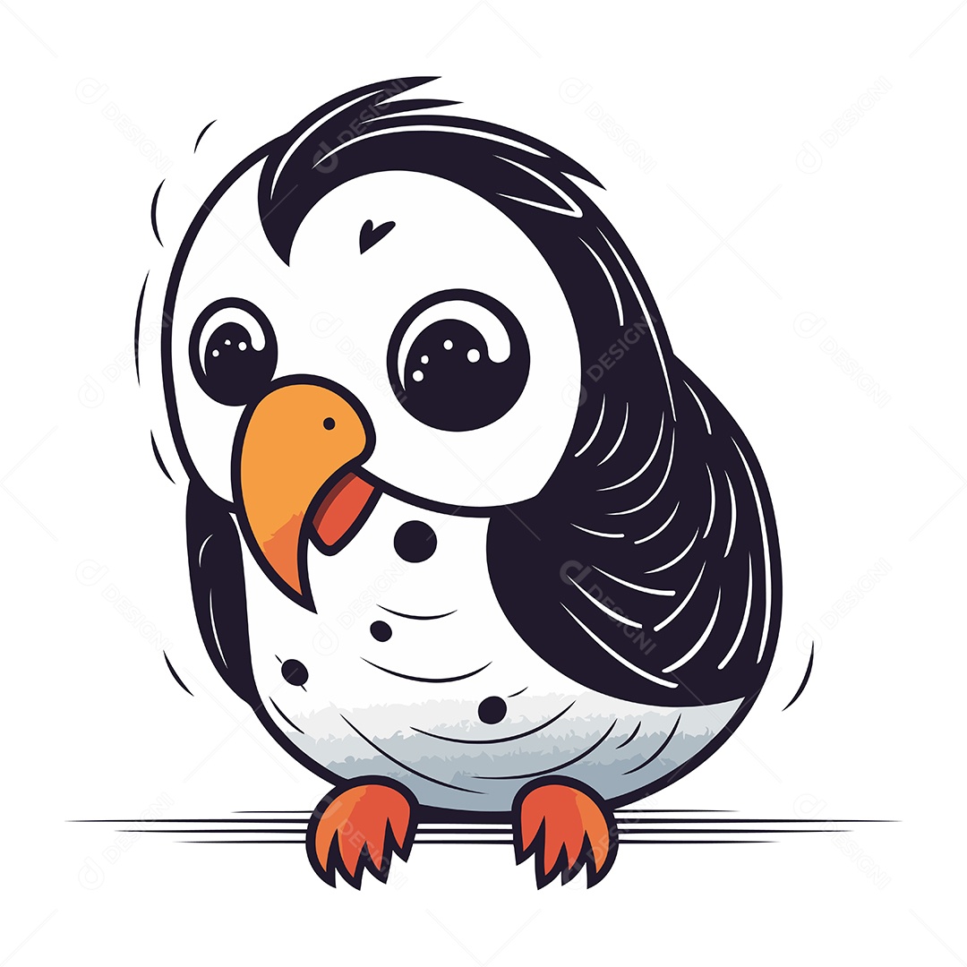 Pássaro Desenho Animado Ilustração Vetor EPS