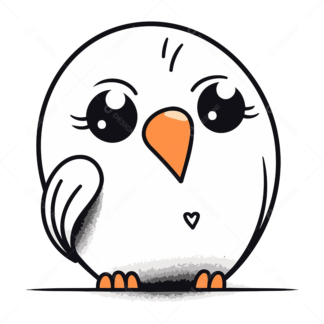 Pássaro Desenho Animado Ilustração Vetor EPS