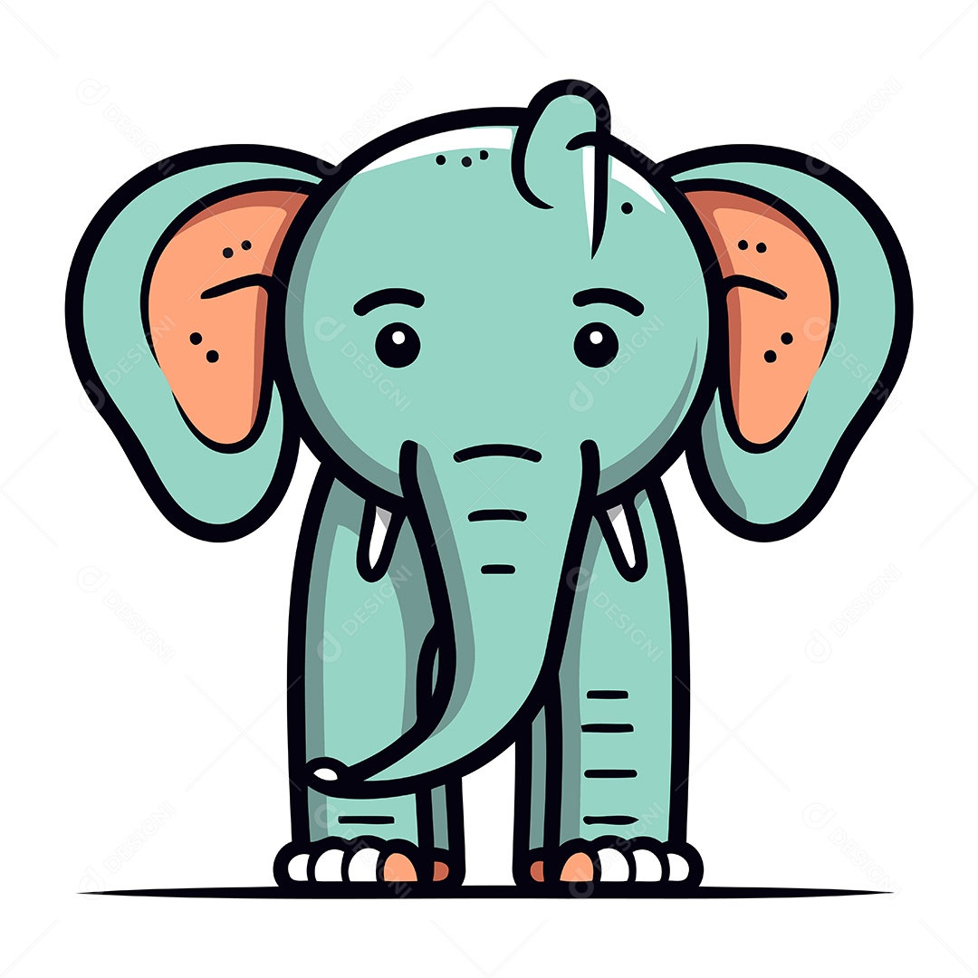Elefante Desenho Animado Ilustração Vetor EPS