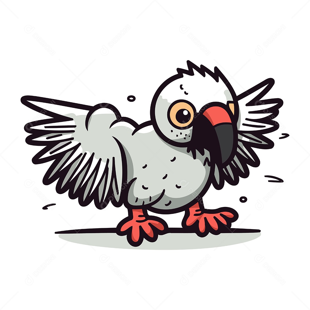 Pássaro Desenho Animado Ilustração Vetor EPS