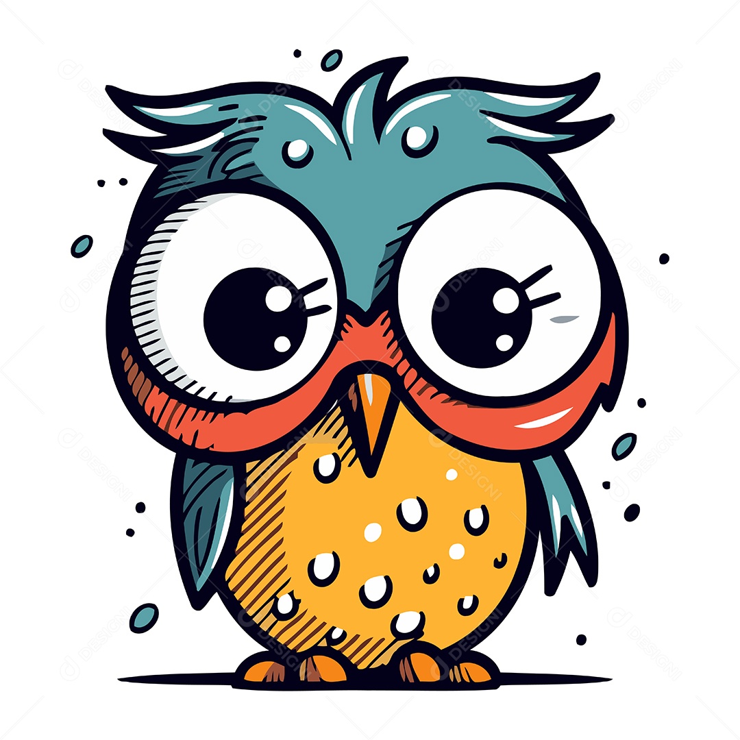 Coruja Desenho Animado Ilustração Vetor EPS