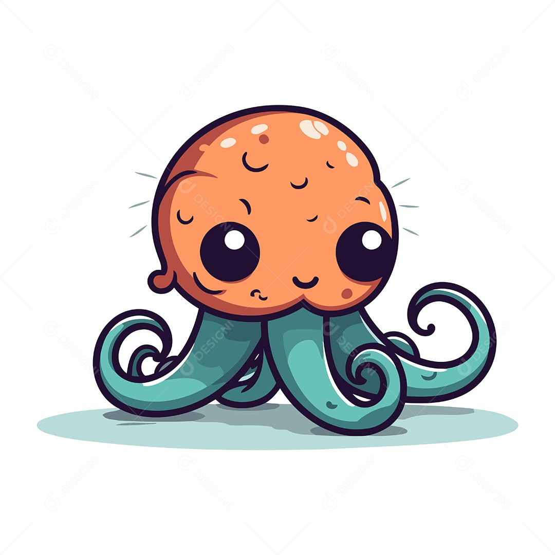 Polvo Desenho Animado Ilustração Vetor EPS