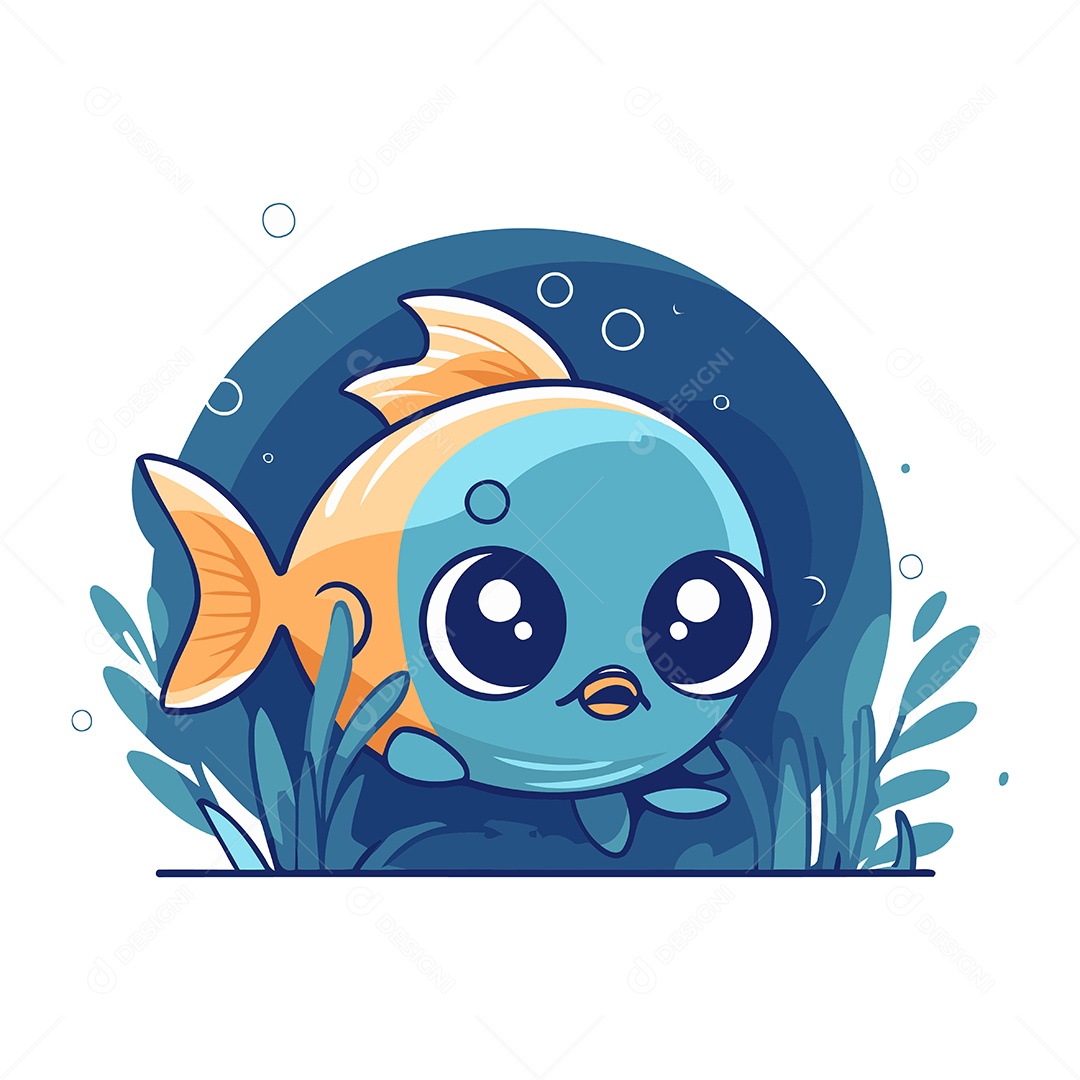 Peixe Desenho Animado Ilustração Vetor EPS
