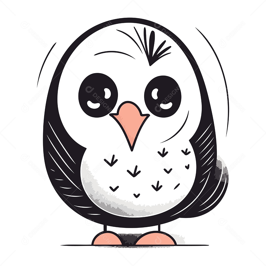 Pinguim Desenho Animado Ilustração Vetor EPS