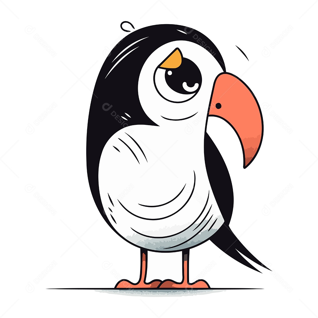 Pássaro Desenho Animado Ilustração Vetor EPS