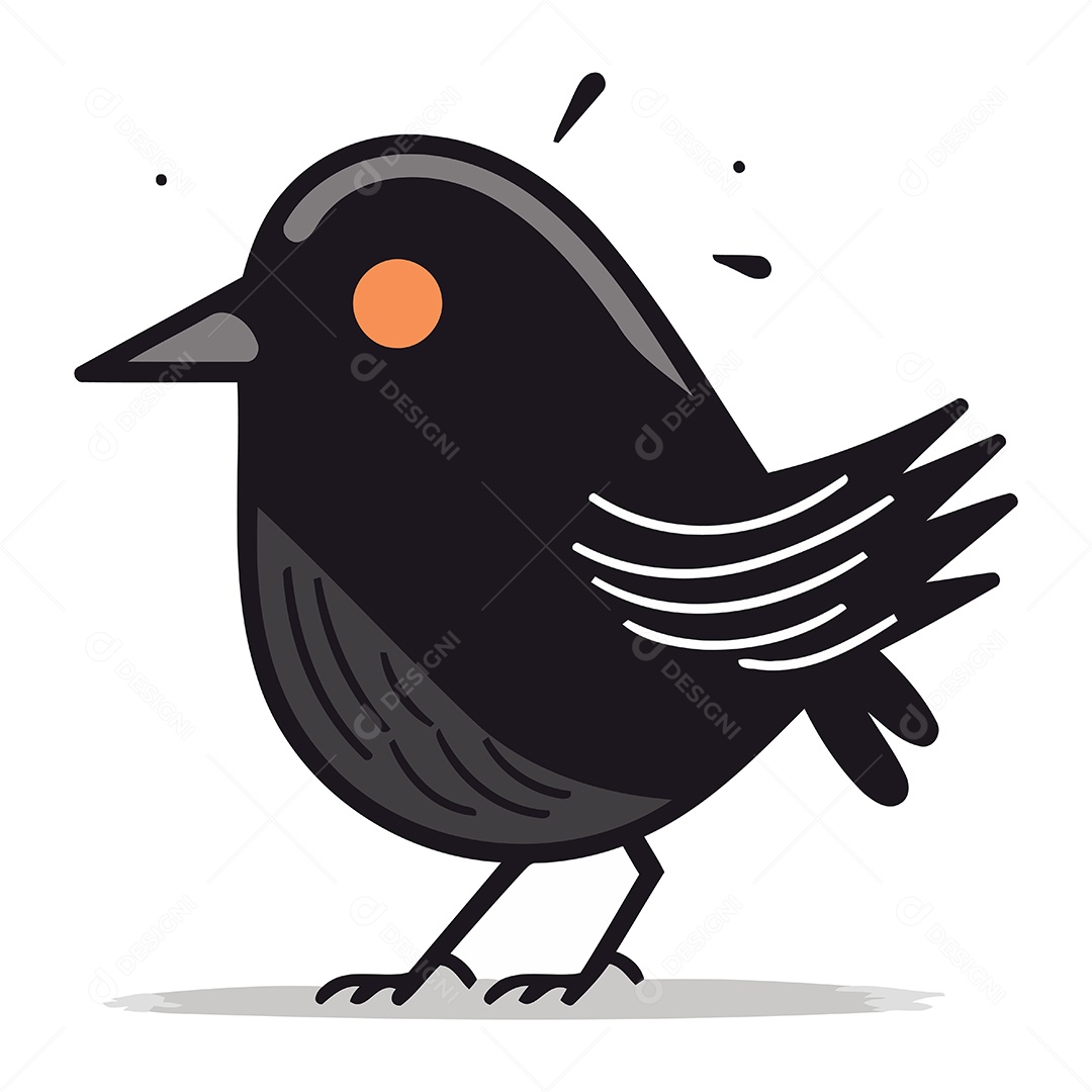 Pássaro Desenho Animado Ilustração Vetor EPS