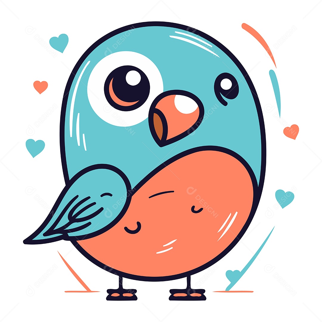 Pássaro Desenho Animado Ilustração Vetor EPS