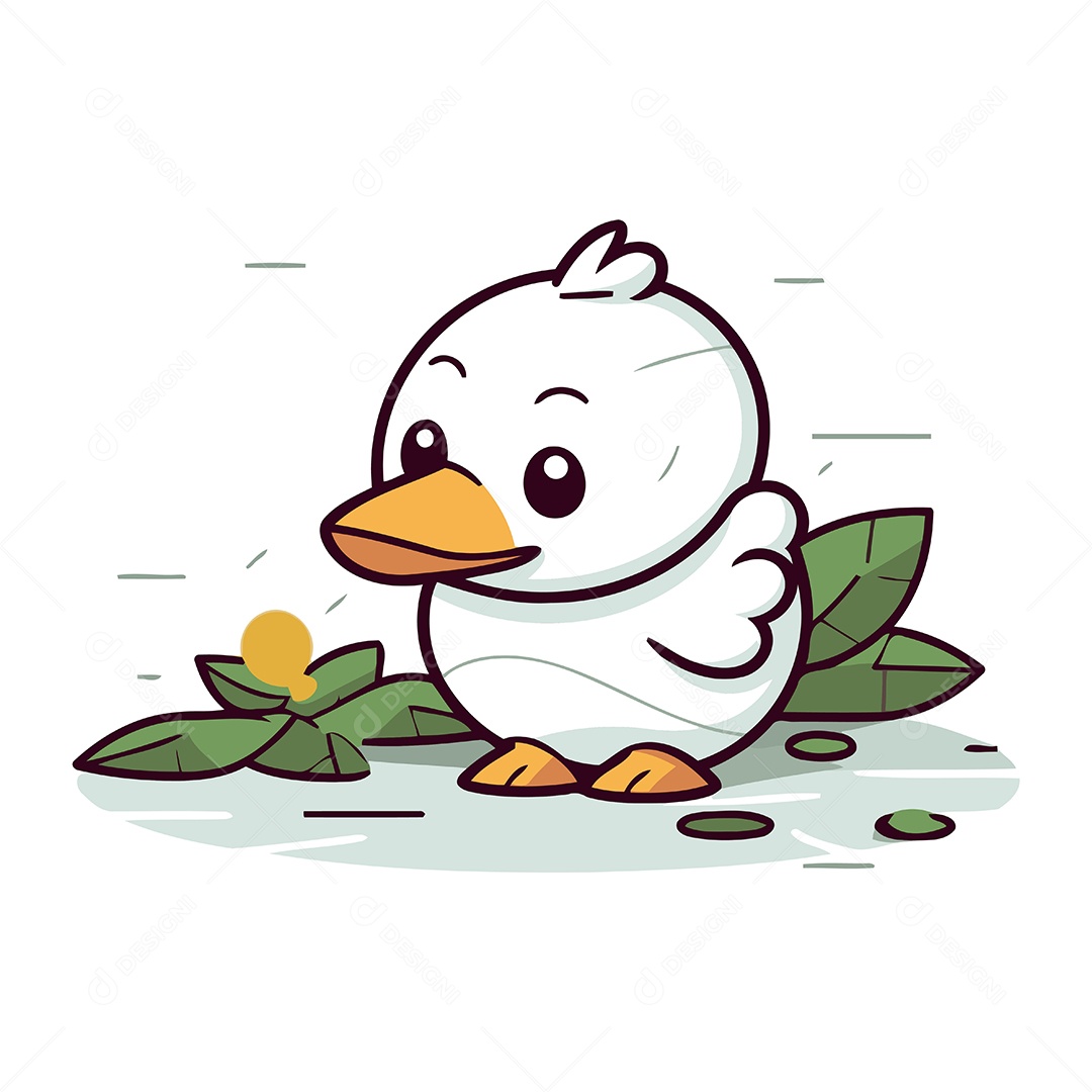 Pato Desenho Animado Ilustração Vetor EPS