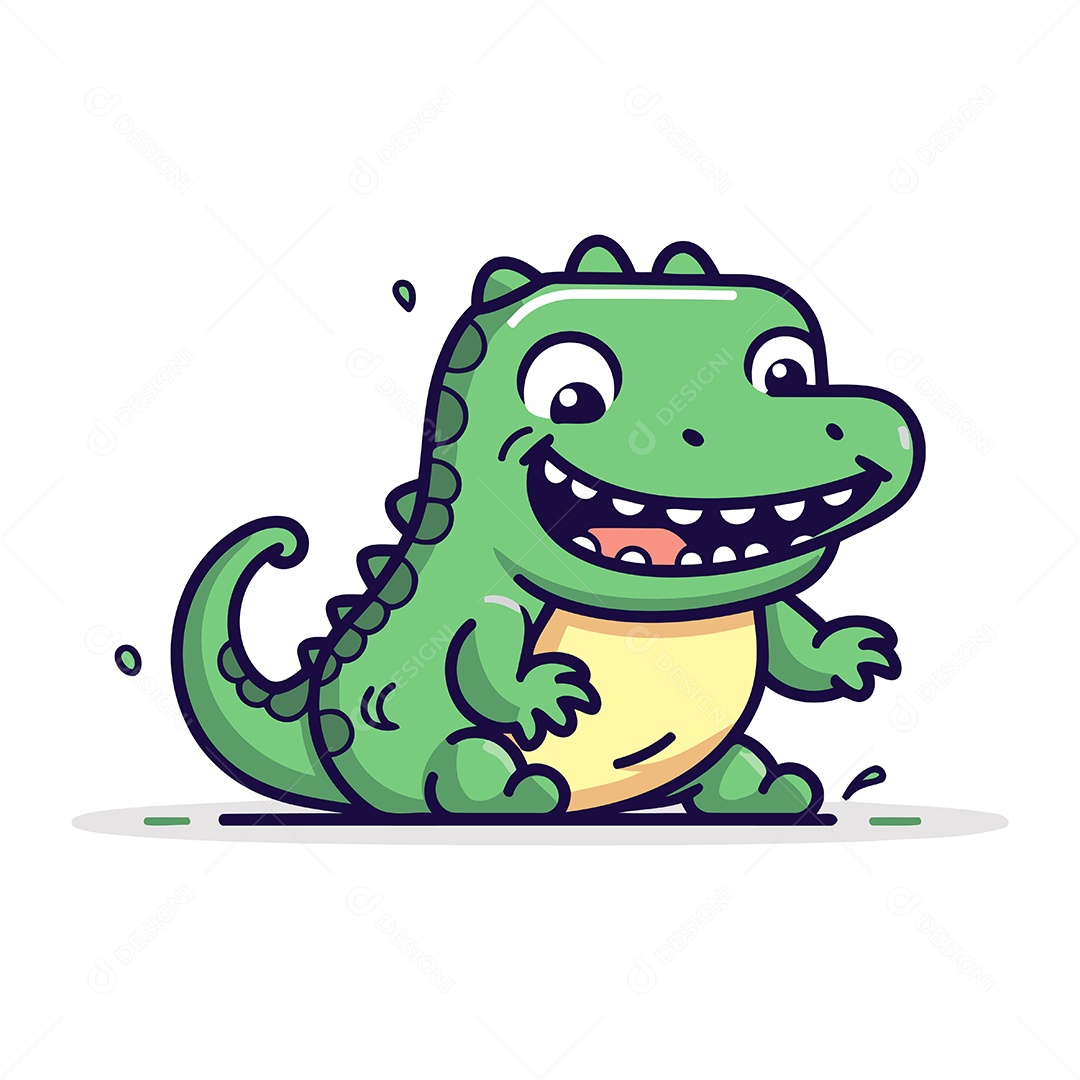 Jacaré Desenho Animado Ilustração Vetor EPS